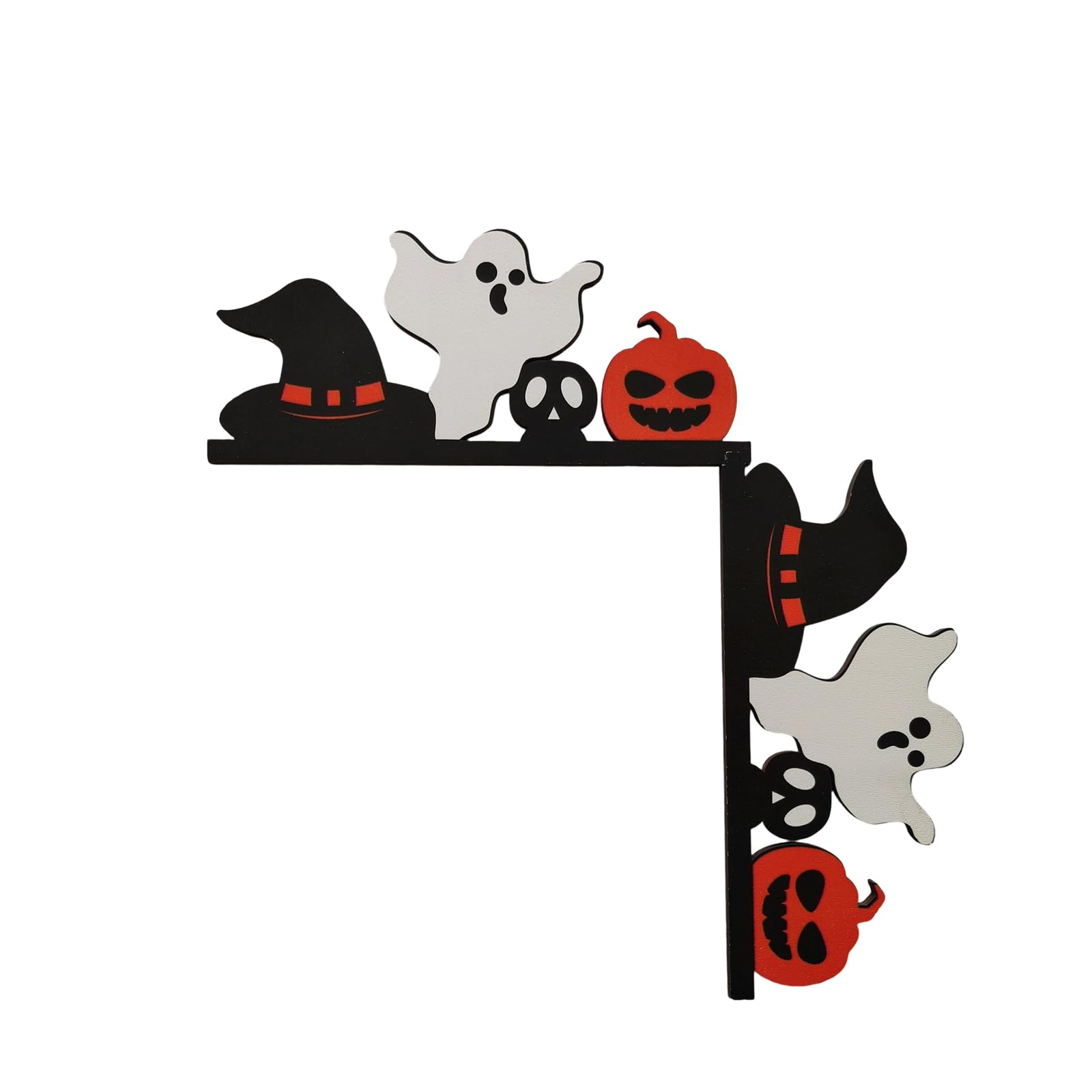 Nucelit Halloween Oaken Door Frame Decoration Artisanal with Webspinner Bat Manifestation Carvings for Inside Holiday Party Deck Halloween Wooden Door Deck