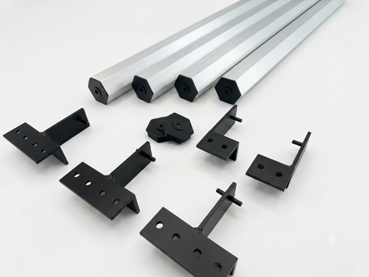 SpinGuard 5m Rotating Fence Topper Kit – Anti-Climb Fence Roller System – 4 x 120cm Aluminium Rollers & 5 Brackets – Humane Cat, Fox & Intruder Deterrent