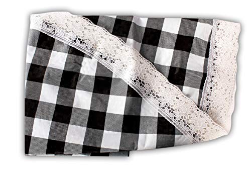 Image of The Furnishing Tree Round Shaped Center Table Cover WxL 48x48 inches with White Border lace