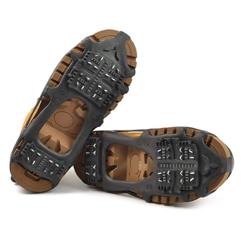 Ice Snow Grips, Anti Slip Winter Ice Grippers Snow Crampons Traction Cleats with 24 Steel Spikers Boots Shoes Covers for Hiking Fishing Climbing Walking Outdoor Sport