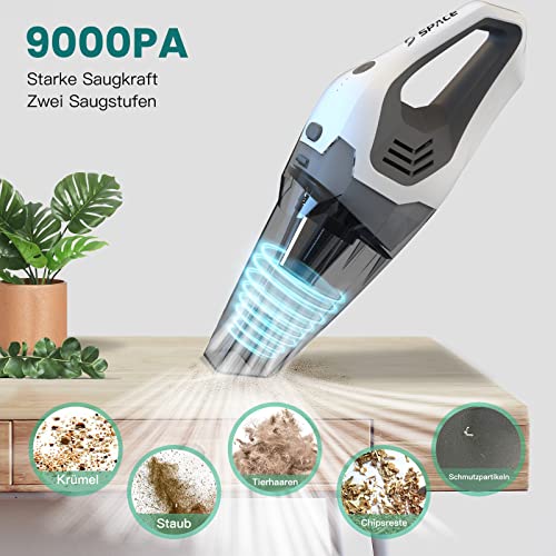 Space Handstaubsauger 9000Pa, Akku Handsauger Kabellos mit Ladestation, 11.1V Staubsauger mit Waschbarer Doppel… - Image 4
