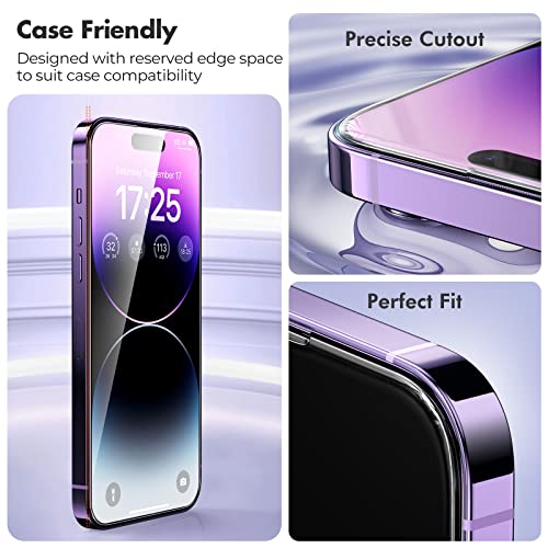 Image of UNBREAKcable 3-Pack Screen Protector for iPhone 14 Pro Max, Double Shatterproof Tempered Glass [Easy Installation Frame] [9H Hardness] [99.99% HD Clear] [Case Friendly] for iPhone 6.7 inch