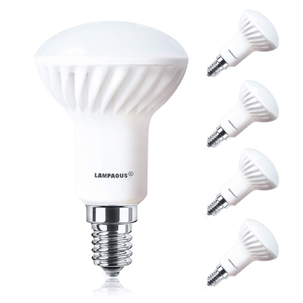 R50 SES E14 LED Spotlight Bulb 5W 500LM, Beautiful Warm White Small Screw LED Light Bulb, Energy Saving Reflector LED Lamp, 4 Pack