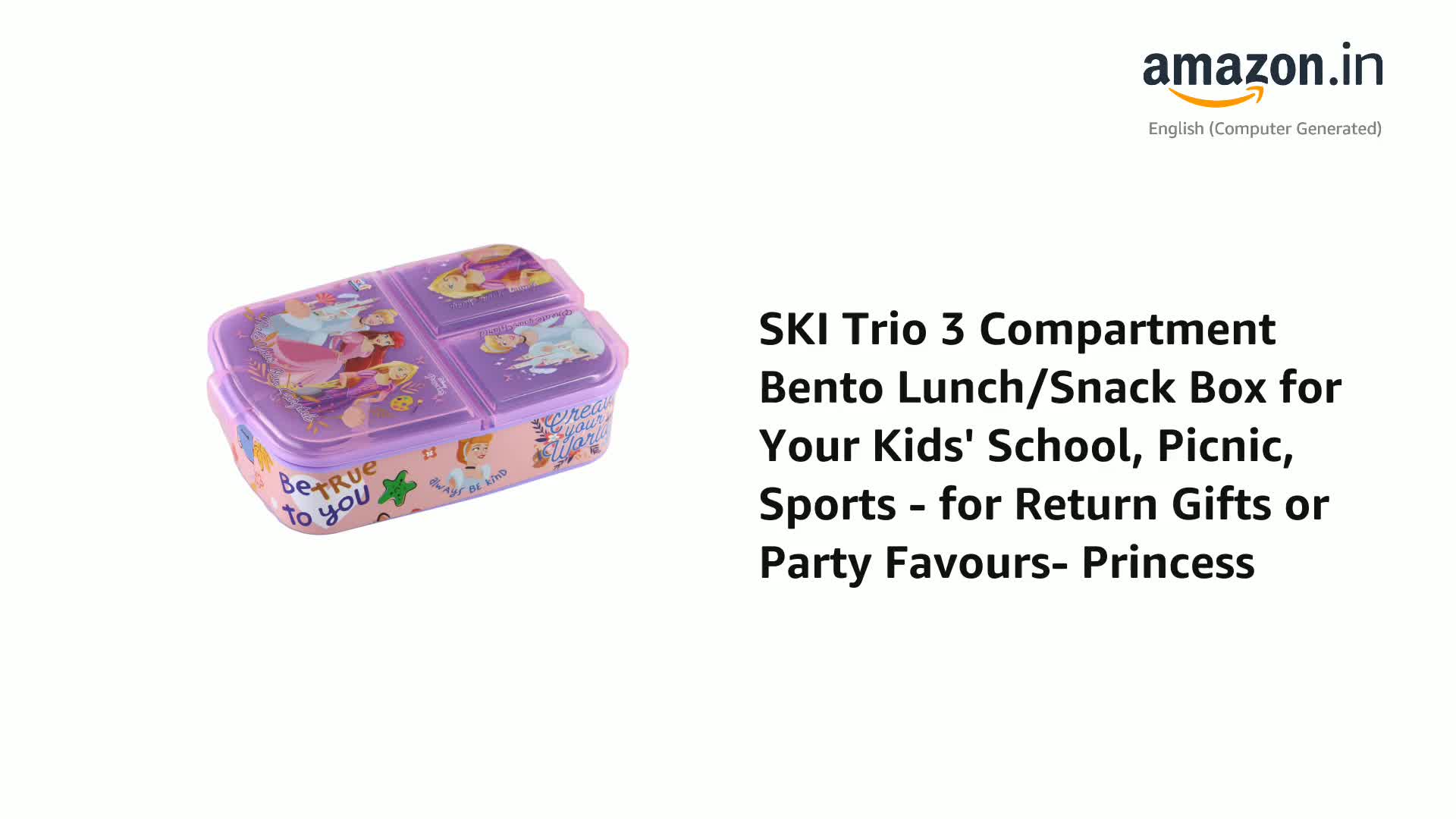 Buy SKi Homeware Plastic SKI Trio 3 Compartment Bento Lunch/Snack