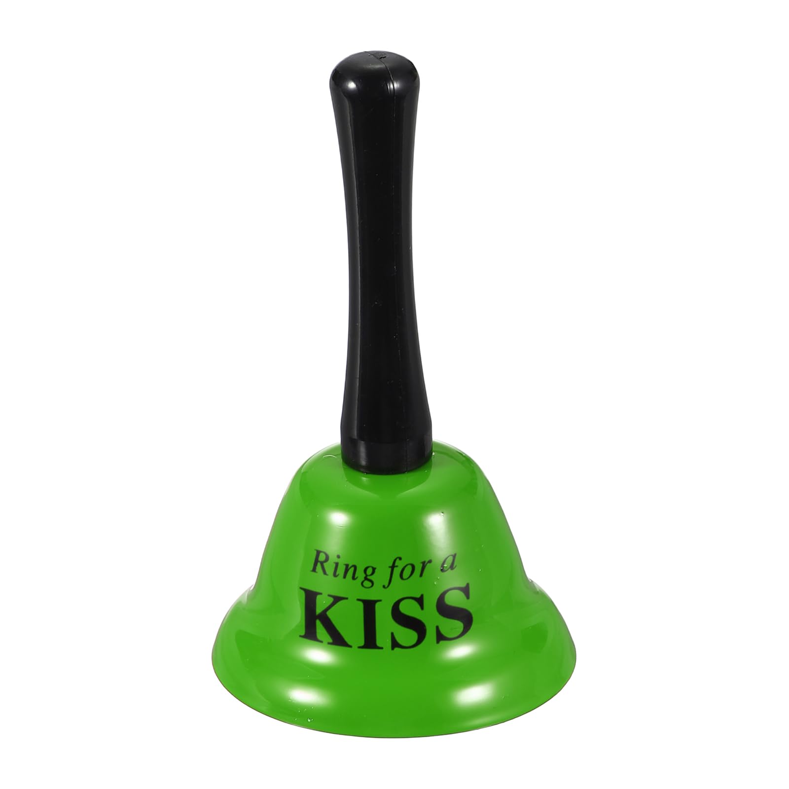 PATIKIL Hand Bell, 3" Small Service Call Bell with Handle Metal Ringing Loud Jingle for Wedding Restaurant Hotel Senior Bedside Classroom Dinner Pet Animal Training(KISS, Green)