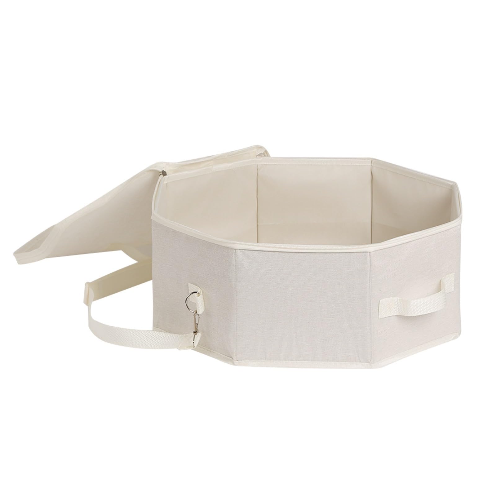 Moedweuo White Portable Hat Storage Box With Lid, Travel Cap Organiser Case