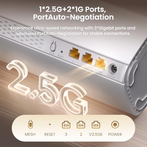 Image of Tenda BE5100 WiFi 7 Mesh WiFi System - Dual-Band Whole-Home Coverage (6,600 Sq. Ft.), 1x2.5G + 2x1G Gigabit Ports, MLO & Ethernet Backhaul for Seamless Roaming, EasyMesh & VPN Ready- ME6 Pro (3-Pack)