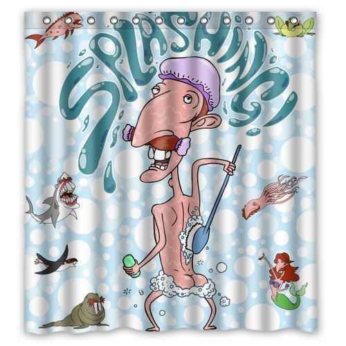CHATAE Funny Splashing Bath Curtain Waterproof Polyester Shower Curtain 180cm X 200cm