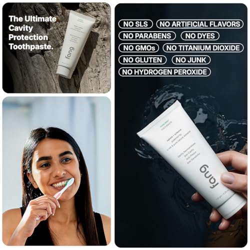 Image of Toothpaste Combo Pack |Fluoride Free Hydroxyapatite, Teeth Whitening, Heals Sensitive Teeth, Fights Cavities, Gum Diseases, Bad Breath, SLS & Chemical Free (Pack of 2, Farm Mint Toothpaste & Pro Teeth Whitening 7 Strips)