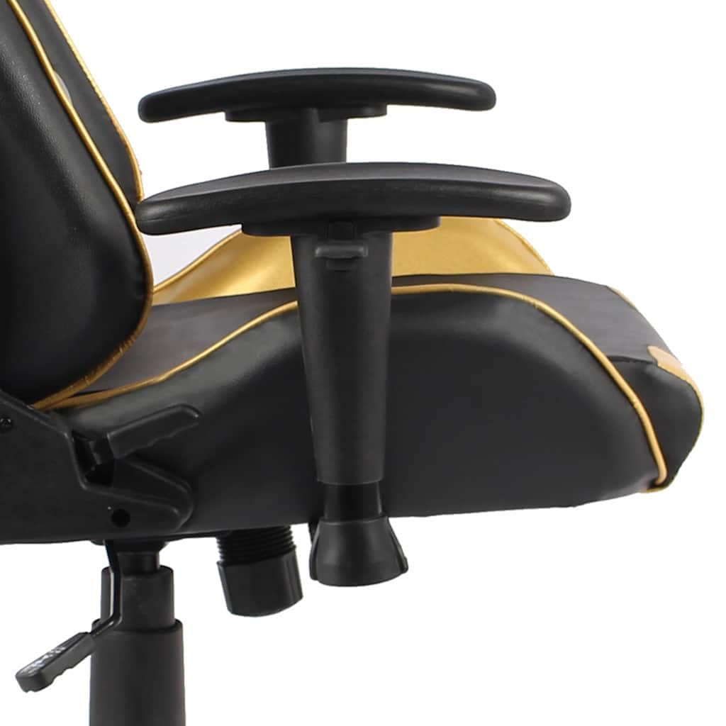 Fotel gamingowy obrotowy z poduszką lędźwiową i karku, ergonomiczny fotel wyścigowy z oddychającym obiciem z PCW, z regulacją wysokości, funkcja przechylania, do biura, biura domowego, gracza