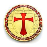 Equinox MR Commemorative Knights Templar Cross Masonic Freemason Golden Tone Coin + Case (Listing O...