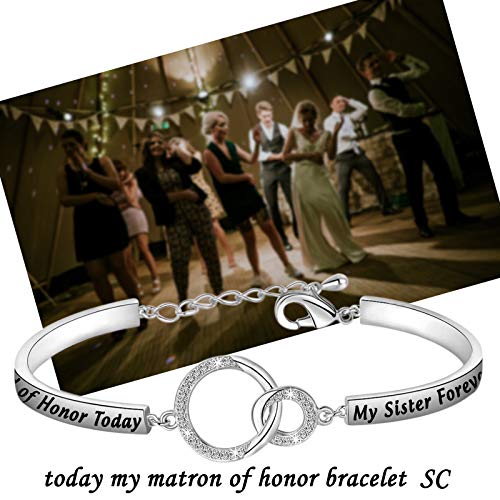 ENSIANTH Wedding Jewelry My Maid of Honor/Matron of Honor Today My Sister Forever Wedding Proposal Gift for Bridesmaid Flower Girl4