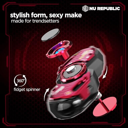 Nu Republic Cyberstud Red Fidget Spinner Earbuds - Image 6