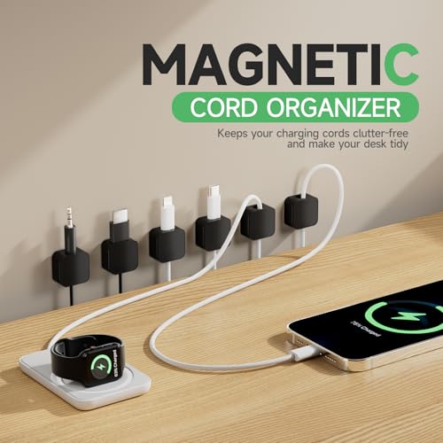 6 Black Magnetic Cable Clips - Image 2