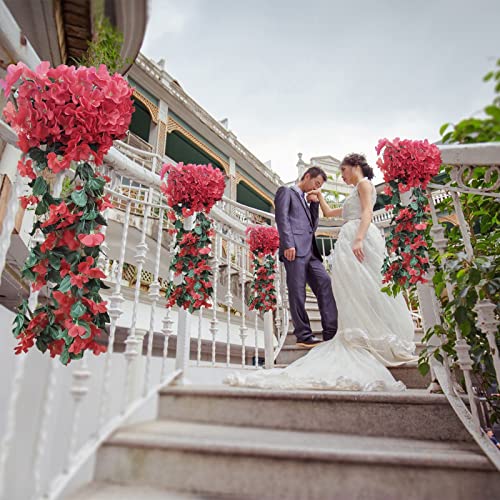 Tunkence Artificial Flowers Hanging Flowers Artificial Violet Flower Wall Wisteria Basket Hanging Garland Vine Flowers Fake Silk Orchid #TOP1