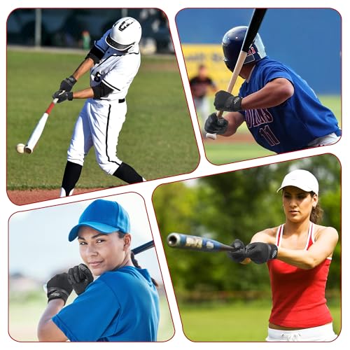 Image of HANDLANDY Baseball Batting Gloves for Adult Youth, Grip Breathable Softball Batting Gloves Fit Men Kids Boys Girls