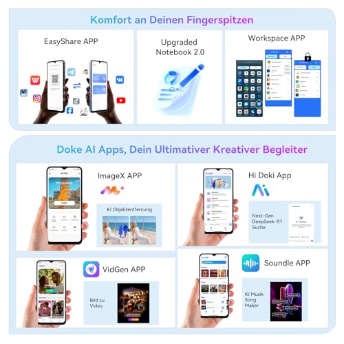 Blackview Wave 9C Handy Ohne Vertrag Android 15, 12GB+128GB/2TB TF, 6.56, 5000mAh Smartphone Ohne Vertrag Günstig, IP54, 13MP+8MP, Fingerabdruck/GPS/OTG/ 32GB TF Karte/Ring-Halter Handyhülle