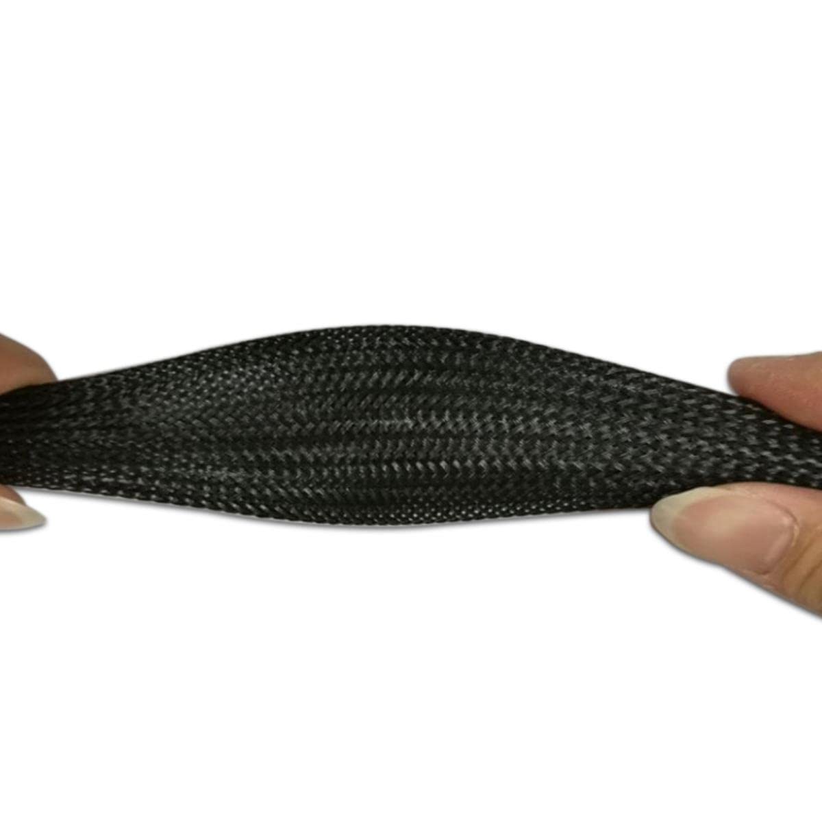 Anpassbare 5/100/300 m 3 mm bis 100 mm isolierte Geflechthülse PET-Draht erweiterbare Kabelhülse schwer entflammbares Nylon-geflochtenes Rohr - 300 m, 18 mm
