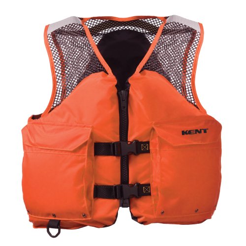 Kent Mesh Deluxe Commercial Life Vest - Persons over 90-Pounds. (Orange, X-Large, 44-48-Inch Chest)