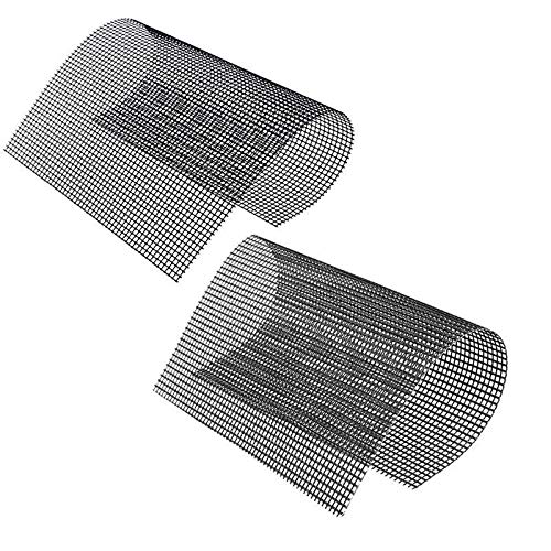 RUONAI 2Pc Teflon Barbecue Grill Mesh Mat Reusable Sheet Resistant Non-stick Bake Meat Fish Vegetable Smoker Mats Barbecue Supplies bbq mat