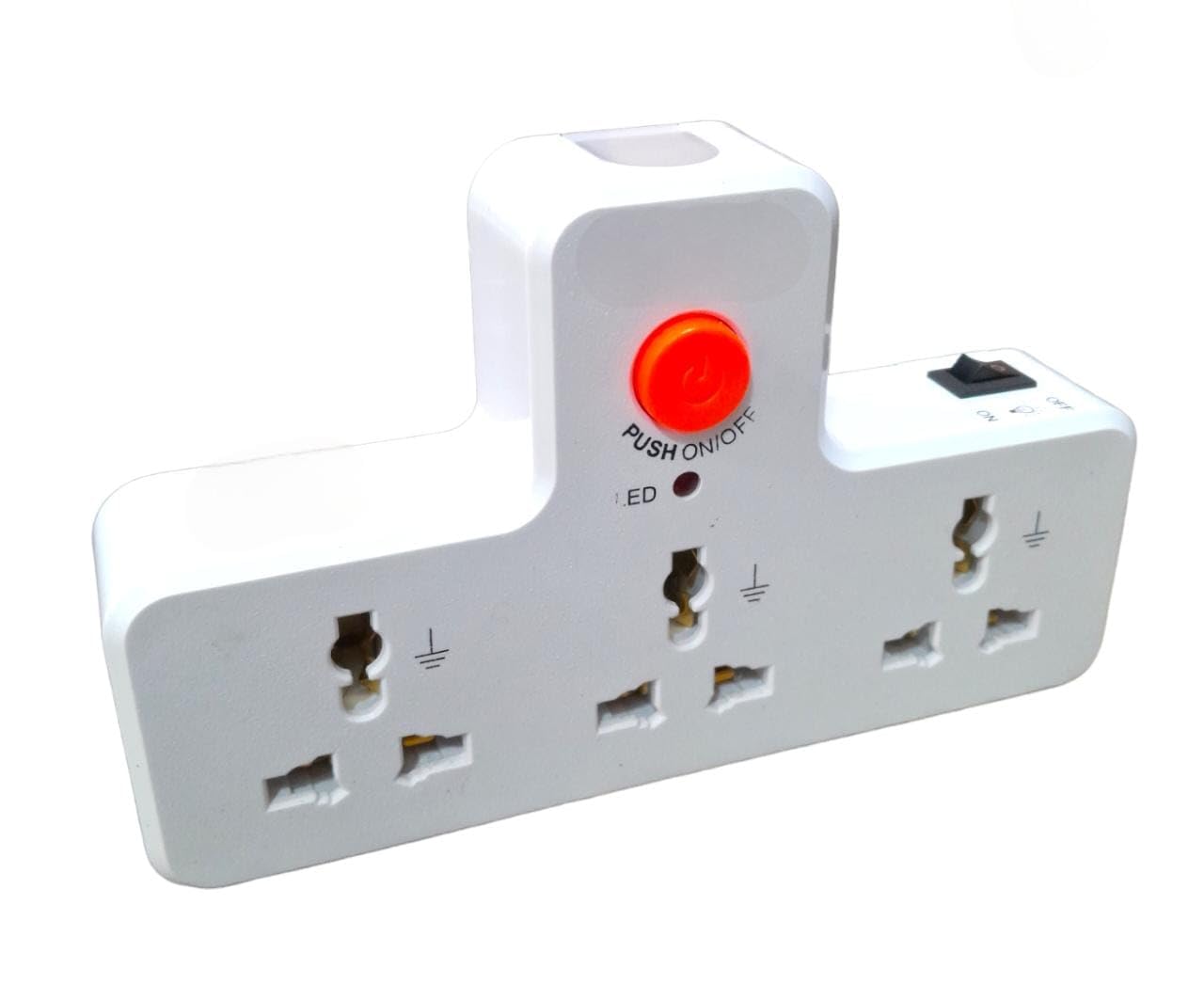 Rosario Multiplug 3 Way with Nigh Lamp Extension Board Switch Socket with Indicator for Heavy Duty - Pack of 1 (White)-picture-22