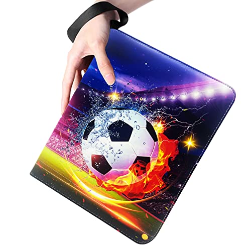 Soccer Card Binder 9 Pocket, Trading Card Binder With Sleeves, Sports Card Binder Collectible Trading Card Albums Fits 900 Cards With 50 Removable Sleeves #TOP6