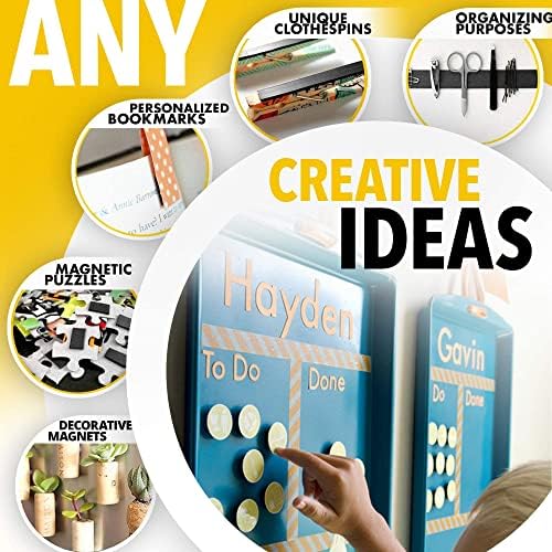 Flexible Magnetic Tape - 1,2cm x 3 m Magnetic Strip with Strong Self Adhesive - Ideal Magnetic Roll Tape for DIY and Craft Projects - Sticky Magnets for Refrigerator and Dry Erase Board