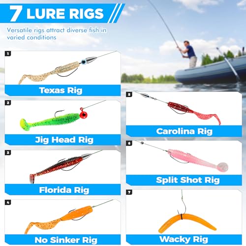 Image of PLUSINNO Fishing Lures, 137Pcs Tackle Box with Tackle Included, Crankbaits, Spoon, Hooks, Weights & Other Accessories, Fishing Bait Lure Gear Kit Gift for Men Bass Freshwater