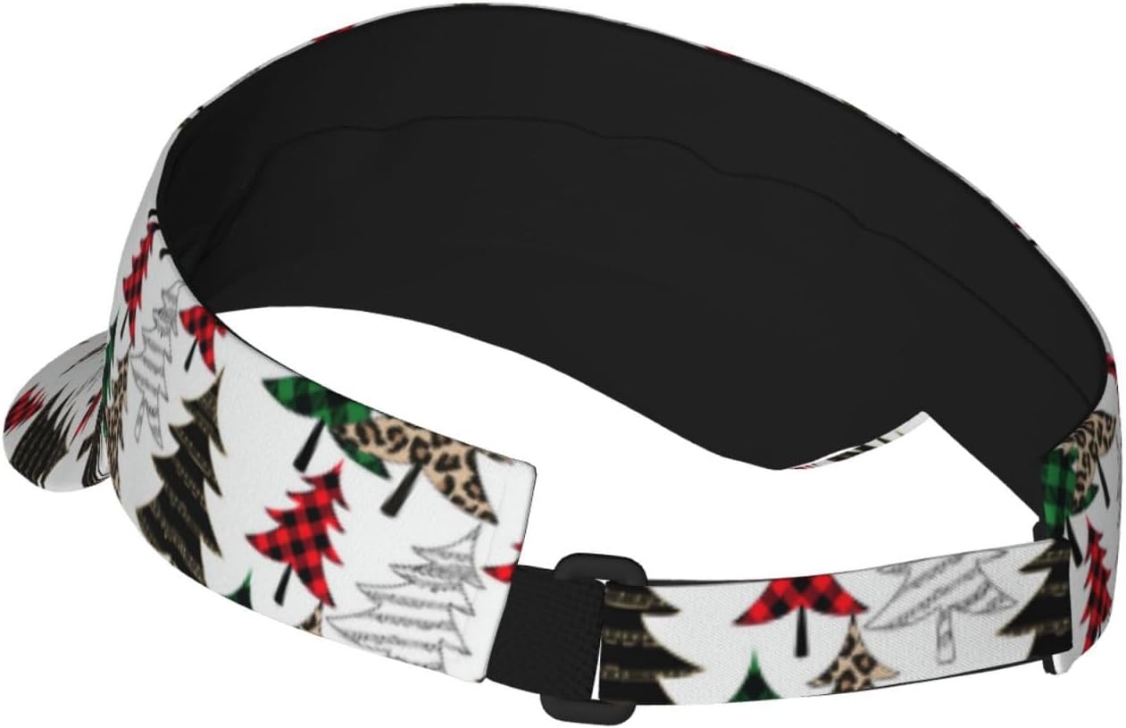 Christmas Snowflake Plaid Sport Sun Visor Hat Adjustable Empty Top Baseball Cap Visor Cap Xmas Hats for Women Men - Image 3