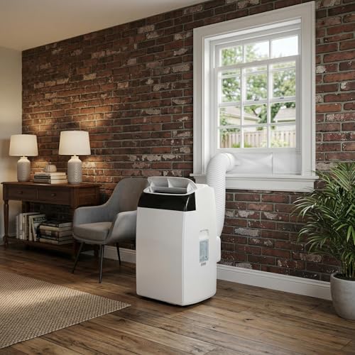 Image of 14,000 BTU Portable Air Conditioner Cools 750 Sq.Ft, Large Room AC Unit with Remote Control & LED Display, 3-in-1 Portable AC with Dehumidifier & Fan Modes, 3 Speeds Auto Swing, 24H Timer