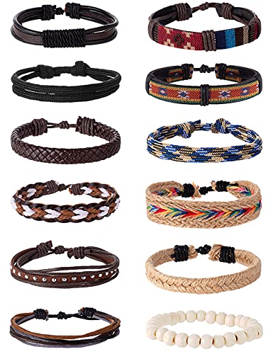 Set Pulseras Trenzadas de Cuero para Hombre y Mujer miniatura 1