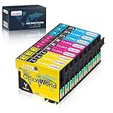 Kompatible Patronen Ersatz für Epson T1292-T1294 Hohe Ausbeute Patronen mit Tinte und Datum aktualisiert Chips.