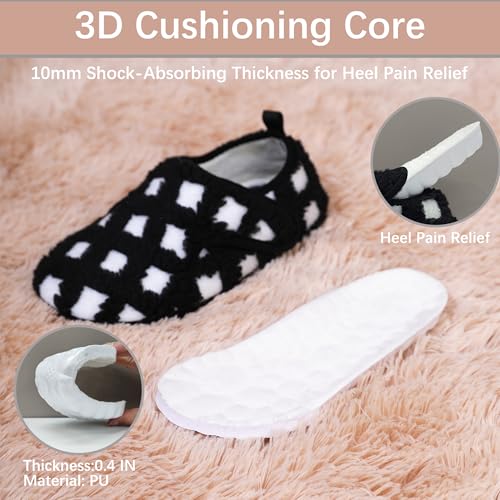 Slippers for Women Men Slippers Socks Fuzzy Indoor House Slippers Rubber Sole Warm Fleece Lined Slip On Soft-Lightweight Non Slip Barefoot Slippers2