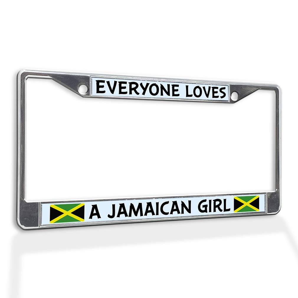 JAMAICA JAMAICAN FLAG PINK License Plate Frame Tag Holder