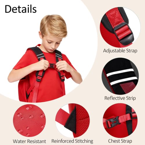 abshoo Kindergarten Backpack for Boys Preschool Backpacks School Bookbag for Kids 2-6(Red and Black) by abshoo - Used condition - Image 6