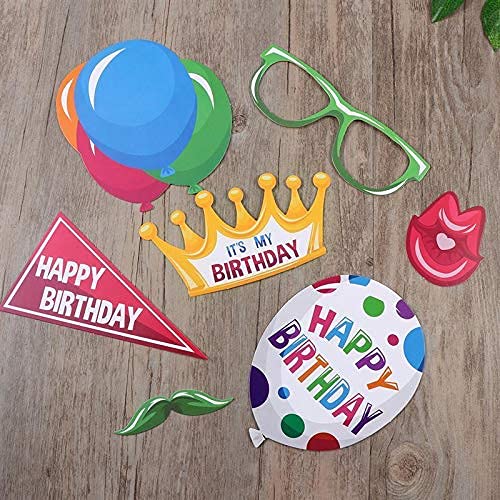 Indian Collectible - Set di 18 accessori per cabina fotografica, divertenti decorazioni per feste di compleanno