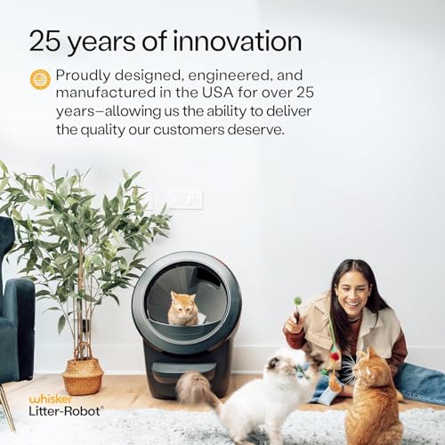 Image of Litter-Robot 4 with Step & Fence by Whisker, Black - Automatic, Self-Cleaning Cat Litter Box, Helps Reduce Litter Box Odors, Never Scoop Again, Includes 1 Year of WhiskerCare