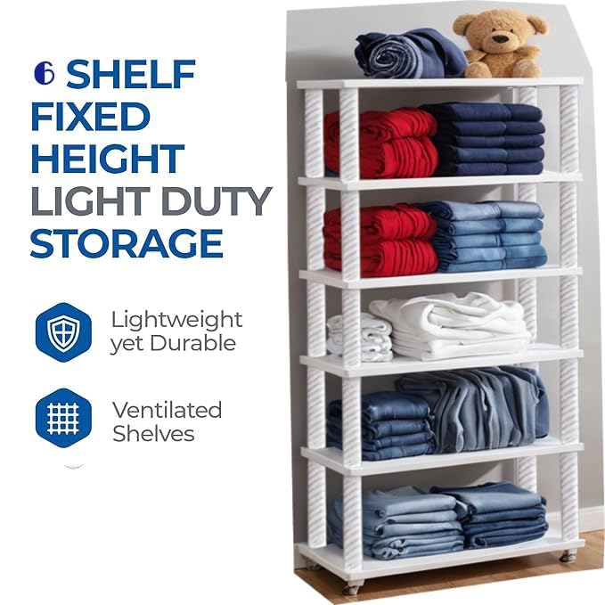 Image of Book Self - Layer Portable Book Shelf, Kids Books Racks for Home Plastic, Bookshelf for Home, Book Shelves, Book Stand, Book Organizer, Book Rack for Study Room /Library /Bedroom (6 Shelf)