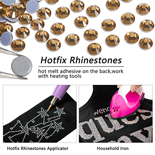 Beadsland Hotfix Rhinestones, 1440pcs Flatback Crystal Rhinestones for Crafts Clothes DIY Decoration Light Colorado Topaz - Image 3