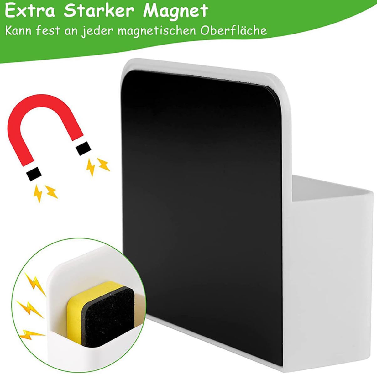 Uonlytech 4 Set Magnetico per Penne Organizer per Penne Lavagna con Cancellini Adatto per Superfici Metalliche per Ufficio e Casa