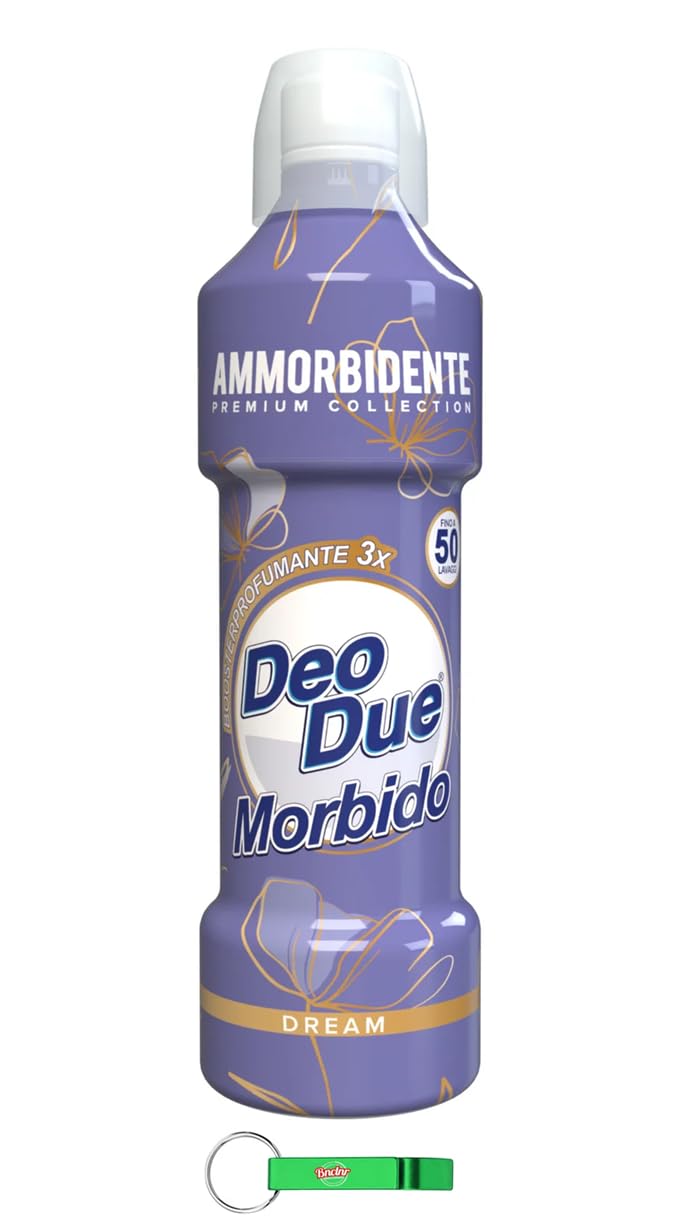 DEO DUE Weichspüler Premium Collection Dream - Konzentrierter Weichspüler Ammorbidente Concentrato, ideal für alle Kleidungsstücke, 50 Wäschen 12 x 1Lt + Beni Culinari Kostenloser Schlüsselanhänger