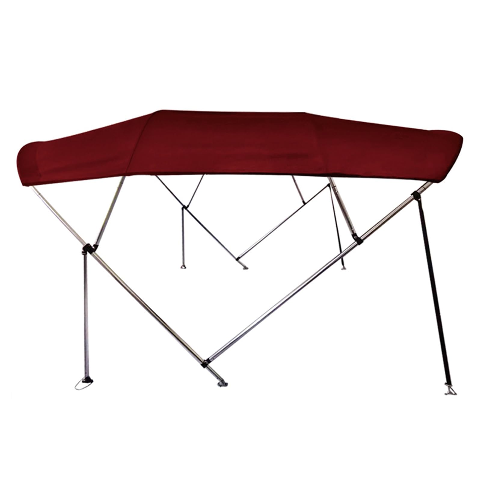 Telo Copribarca Bimini A 4 Archi, Tendalino Parasole for Barca, con Pali di Supporto Posteriori E Vano Portaoggetti(2.3-2.5m/90.6-98.4in)
