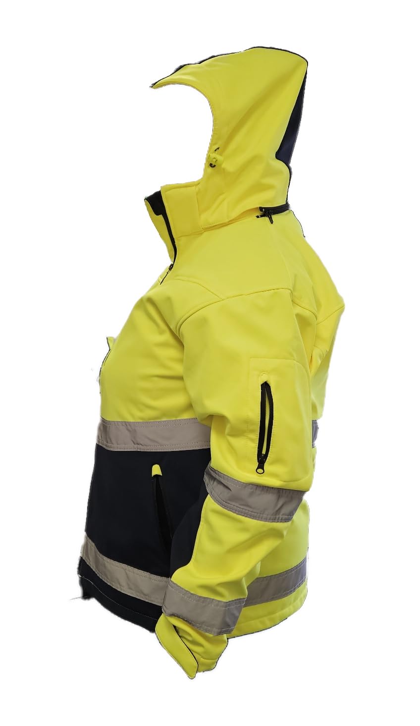 SNOW HAWK Softshell Arbeitsjacke isoliert Membran wasserdicht 3.000 winddicht atmungsaktiv 3.000 Kapuze Outdoor isoliert Hi-Vis Funktionale Winter Jacke herren reflektierende Damen Gelb