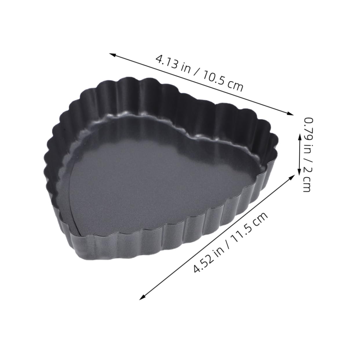 OKUMEYR 6PCS Heart Shaped Nonstick Tart Pan with Removable Base for Baking Cakes Pies and Desserts for Valentine's Day and Special Occasions Fun Home Baking Tool