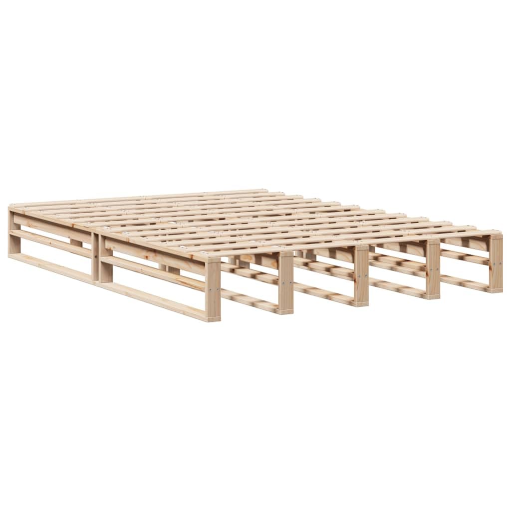 vidaXL Bed Frame, Bed Base for Bedroom Guest Room, Mattress Foundation for Double Bed, Bedstead, Modern Style, 120x190 cm Small Double Solid Wood Pine