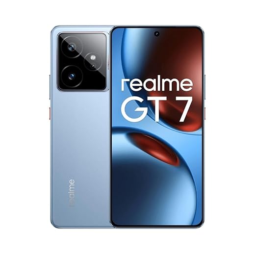 realme GT7, 5G, Smartphone, 12+512GB, Batteria 7000mAh, 120W charge, Processore Dimensity 9400e, Fotocamera IMX906 50MP, Display Pro-Esports da 6000 nit 120Hz, IP69, Blu, esclusiva Amazon