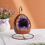 ELCCHRLD Natural Crystal Egg Shape Lamp USB Led Night Light Table Amethyst Citrine Cluster Lamp for Bedroom Home Decor Gift Decoration home decoration(Color:Amethyst)