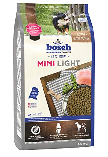 bosch HPC Mini Light | Hundetrockenfutter für übergewichtige Hunde kleiner Rassen (bis 15 kg), 5 x 1 kg