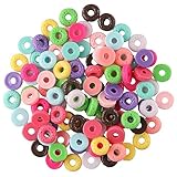 Uniquer 110Pcs 11 Colors Cute Donut Beads,Mini Resin Donuts Charms,Dessert Charms for Jewelry Making,DIY Bracelet Necklace Accessories