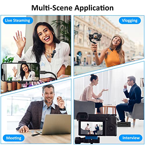 Dual Wireless Lavalier Microphone For Camera/Iphone/Android Phone/Laptop/Computer/Gopro, Professional Plug-Play Lapel Microphone Wireless For Video Recording, Interview, Vlogging, Youtube, Tiktok #TOP6